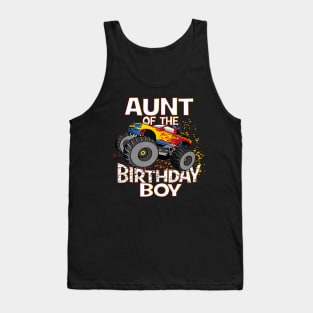 Aunt Of The Birthday Boy Monster Truck Boys Tank Top